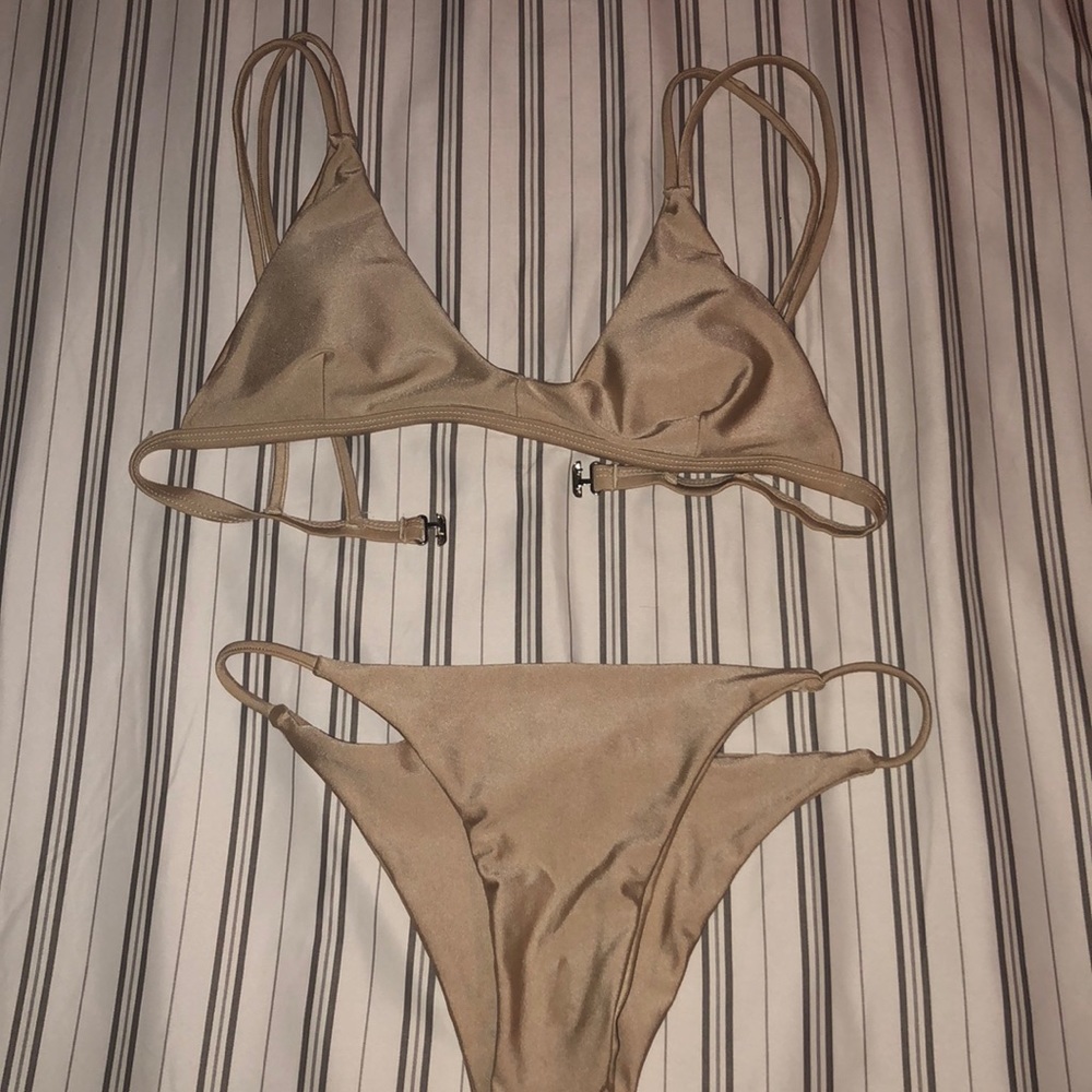 Tan two strap bikini